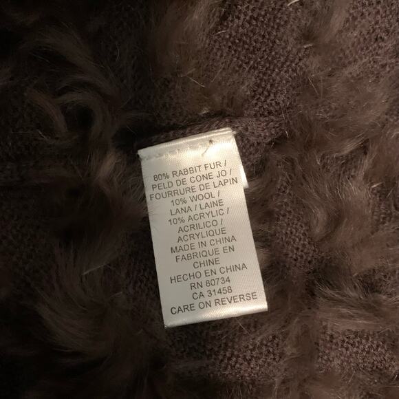 NWT BCBG Maxazria Mahogany Rabbit Wool Bolero Jacket Sweater Cardigan Large - Picture 7 of 8